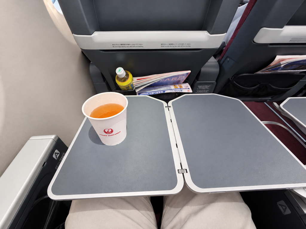JAL A350クラスJに座ったときの広い足元スペース